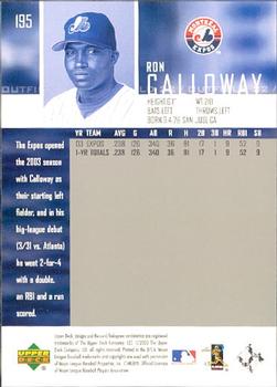 2004 Upper Deck - High Gloss #195 Ron Calloway Back