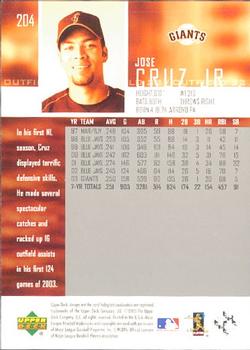 2004 Upper Deck - High Gloss #204 Jose Cruz Jr. Back