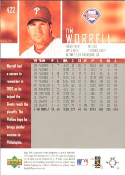 2004 Upper Deck - High Gloss #422 Tim Worrell Back