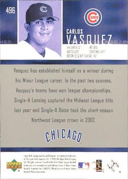 2004 Upper Deck - High Gloss #496 Carlos Vasquez Back