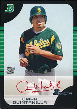 2005 Bowman - Autographs Red Ink #141 Omar Quintanilla Front
