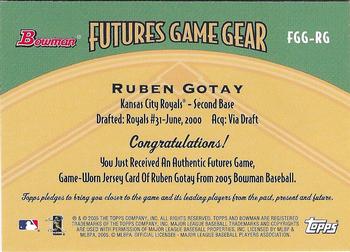 2005 Bowman - Futures Game Gear Jersey Relics #FGG-RG Ruben Gotay Back
