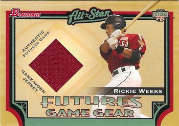 2005 Bowman - Futures Game Gear Jersey Relics #FGG-RW Rickie Weeks Front