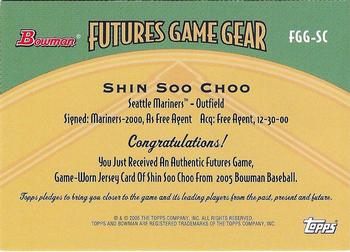 2005 Bowman - Futures Game Gear Jersey Relics #FGG-SC Shin-Soo Choo Back