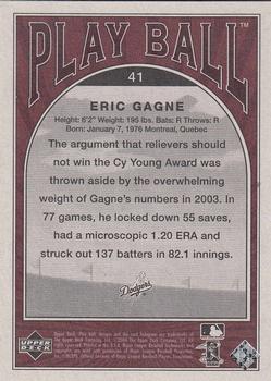 2004 Upper Deck Play Ball #41 Eric Gagne Back