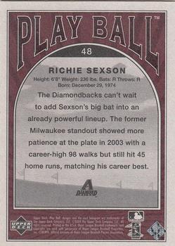 2004 Upper Deck Play Ball #48 Richie Sexson Back