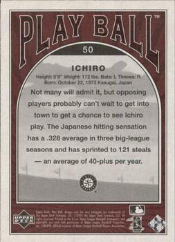 2004 Upper Deck Play Ball #50 Ichiro Suzuki Back