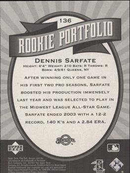 2004 Upper Deck Play Ball #136 Dennis Sarfate Back