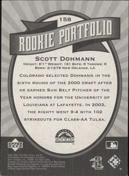 2004 Upper Deck Play Ball #158 Scott Dohmann Back