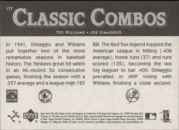 2004 Upper Deck Play Ball #177 Joe DiMaggio / Ted Williams Back