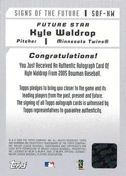 2005 Bowman - Signs of the Future #SOF-KW Kyle Waldrop Back