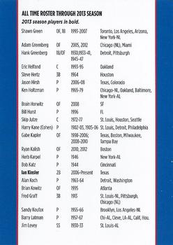 2014 Jewish Major Leaguers Update Edition #NNO All Time Roster Back