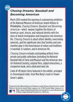 2014 Jewish Major Leaguers Update Edition #40 National Museum of American Jewish History Back