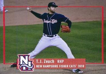 2018 Grandstand New Hampshire Fisher Cats #NNO T.J. Zeuch Front