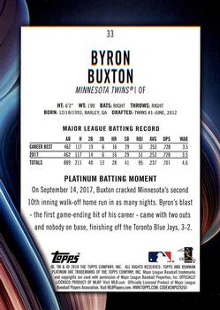 2018 Bowman Platinum #33 Byron Buxton Back