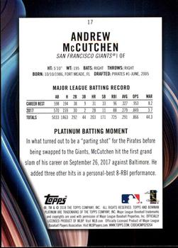 2018 Bowman Platinum - Ice #17 Andrew McCutchen Back