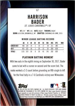 2018 Bowman Platinum - Ice #67 Harrison Bader Back