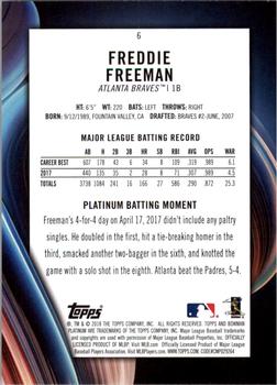 2018 Bowman Platinum - Sky Blue #6 Freddie Freeman Back
