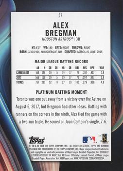 2018 Bowman Platinum - Sky Blue #37 Alex Bregman Back