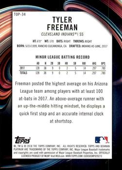 2018 Bowman Platinum - Top Prospects #TOP-34 Tyler Freeman Back