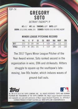 2018 Bowman Platinum - Top Prospects #TOP-74 Gregory Soto Back