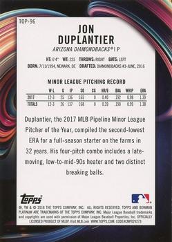 2018 Bowman Platinum - Top Prospects #TOP-96 Jon Duplantier Back
