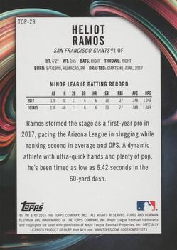 2018 Bowman Platinum - Top Prospects Ice #TOP-29 Heliot Ramos Back