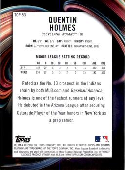 2018 Bowman Platinum - Top Prospects Ice #TOP-53 Quentin Holmes Back