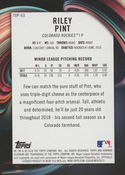 2018 Bowman Platinum - Top Prospects Ice #TOP-63 Riley Pint Back