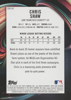 2018 Bowman Platinum - Top Prospects Ice #TOP-87 Chris Shaw Back