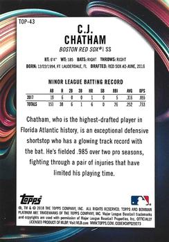 2018 Bowman Platinum - Top Prospects Purple #TOP-43 C.J. Chatham Back