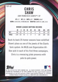 2018 Bowman Platinum - Top Prospects Blue #TOP-87 Chris Shaw Back