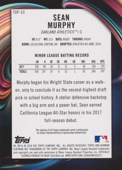 2018 Bowman Platinum - Top Prospects Autographs #TOP-33 Sean Murphy Back