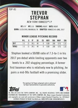 2018 Bowman Platinum - Top Prospects Autographs #TOP-81 Trevor Stephan Back