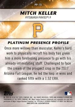 2018 Bowman Platinum - Platinum Presence #PP-15 Mitch Keller Back