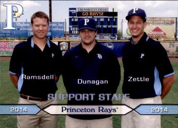 2014 Grandstand Princeton Rays #NNO Rays Support Staff (James Ramsdell / Anthony Dunagan / Zach Zettle) Front