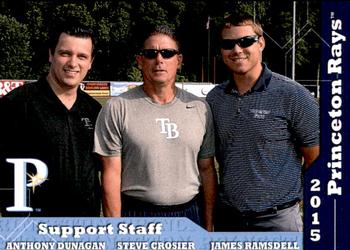 2015 Grandstand Princeton Rays #NNO Rays Support Staff (Anthony Dunagan / Steve Crosier / James Ramsdell) Front