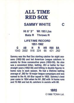 1986 TCMA All-Time Boston Red Sox - Color #1BRS Sammy White Back