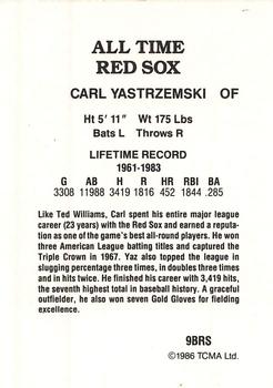 1986 TCMA All-Time Boston Red Sox - Color #9BRS Carl Yastrzemski Back
