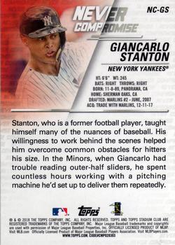 2018 Stadium Club - Never Compromise Red #NC-GS Giancarlo Stanton Back