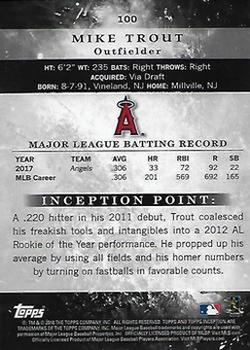 2018 Topps Inception - Purple #100 Mike Trout Back