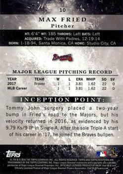 2018 Topps Inception - Red #10 Max Fried Back