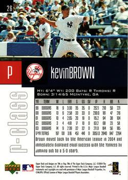 2004 Upper Deck r-class #26 Kevin Brown Back