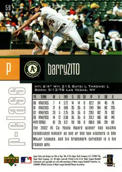2004 Upper Deck r-class #59 Barry Zito Back