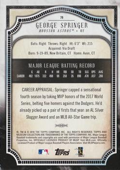 2018 Topps Museum Collection - Amethyst #79 George Springer Back