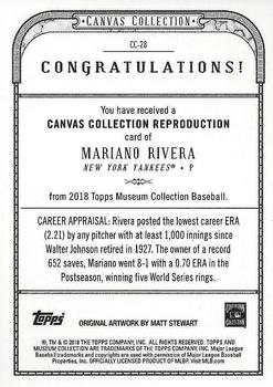 2018 Topps Museum Collection - Canvas Collection Reprints #CC-28 Mariano Rivera Back
