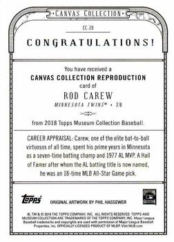 2018 Topps Museum Collection - Canvas Collection Reprints #CC-29 Rod Carew Back