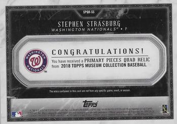 2018 Topps Museum Collection - Primary Pieces Quad Relics (Single Player) #SPQR-SS Stephen Strasburg Back