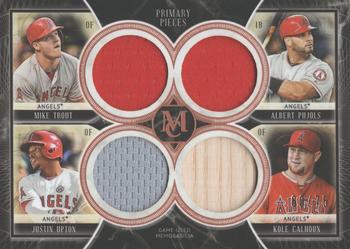2018 Topps Museum Collection - Primary Pieces Quad Relics (Four Player)  Copper #FPQR-LAA Albert Pujols/Justin Upton/Kole Calhoun/Mike Trout Front