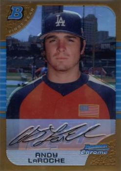 2005 Bowman Draft Picks & Prospects - Gold Refractors #BDP140 Andy LaRoche Front